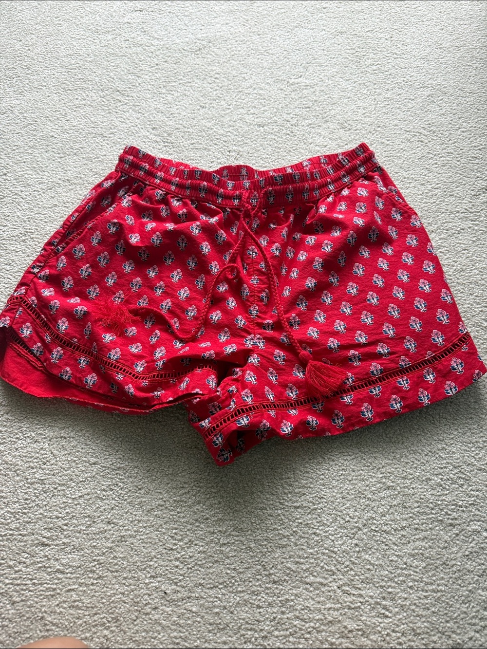 Universal Thread Red Printed High Waist Relaxed Shorts